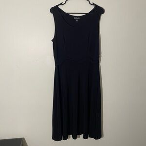 K Studio Vintage 90’s A-Line Scooped Neck knee-length Dress in Black Size 14